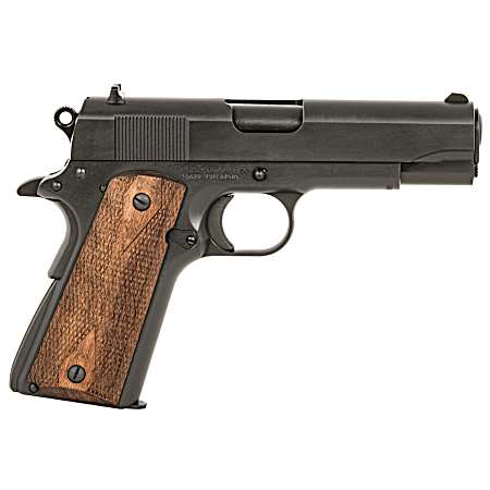 Tisas 10100116 1911 A1 Tank Commander 9mm Luger 9+1 4.25 Black Steel Barrel, Manganese Phosphate Coated Serrated Carbon Steel Slide & Frame w/Beavertail, Turkish Walnut Grip