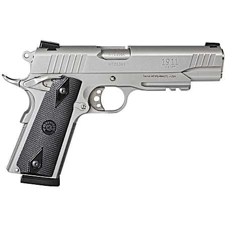 Taurus 1191109SS1 1911  45 ACP 8+1 5 Barrel, Overall Matte Stainless Steel Finish, Picatinny Rail/Beavertail Frame, Serrated Slide & Checkered Polymer Grip Includes 2 Mags