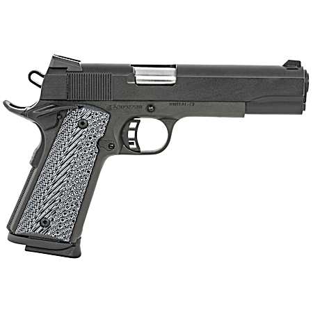 Taylors & Company 230058 1911 Tactical Full Size 9mm Luger 8+1, 5 Stainless Steel Barrel, Black Parkerized Serrated Slide, Black Parkerized Steel Frame w/Beavertail, Black/Gray G10 Grip