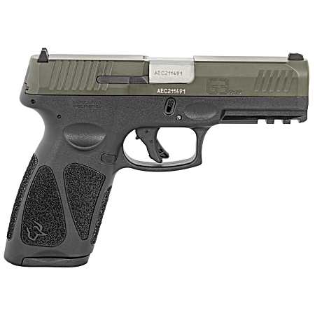 Taurus 1-G3B94B G3  Full Size Frame 9mm Luger 17+1 4 Matte Stainless Steel Barrel, OD Green Serrated Alloy Steel Slide, Black Polymer Frame w/Picatinny Rail, Textured Grip