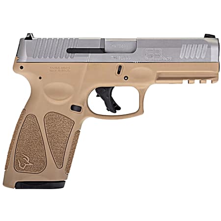 Taurus 1G3B949T15 G3  Full Size Frame 9mm Luger 15+1 4 Matte Stainless Steel Barrel, Matte Serrated Stainless Steel Slide, Tan Polymer Frame w/Picatinny Rail, Tan Polymer Grip, Right Hand
