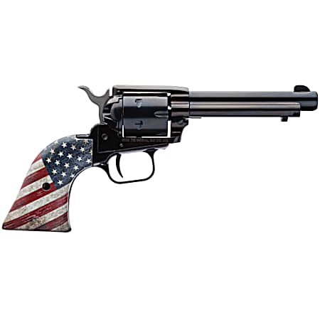 Heritage Mfg RR22B4USFLAG Rough Rider  22 LR 6 Shot, 4.75 Black Oxide Steel Barrel, Black Oxide Zinc Alloy Frame, Black Oxide Cylinder, US Flag Grip Manual Safety, Exposed Hammer