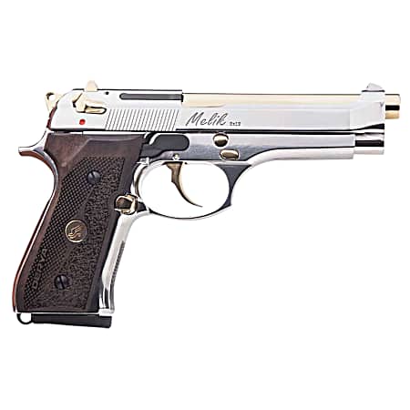 Derya Firearms 15L.MELIK9.NG.TR Melik  9mm Luger 15+1 4.90 Gold TiN Steel Barrel, Black Melonite Serrated Steel Slide,  Black Aluminum Frame, Black Polymer Grip