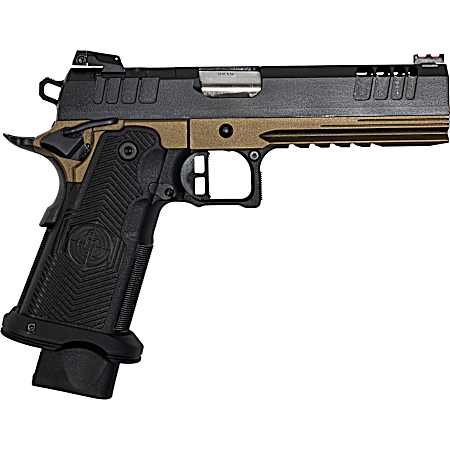 Great Lakes Firearms GL1911DS9FSSBRZ 1911 DS Synergy 9mm Luger 20+1 5 Optic Cut/Serrated Cerakote Black Molded Grip Bronze Frame