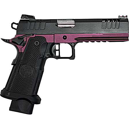 Great Lakes Firearms GL1911DS9FSSCHY 1911 DS Synergy 9mm Luger 20+1 5 Optic Cut/Serrated Cerakote Black Molded Grip Black Cherry Frame