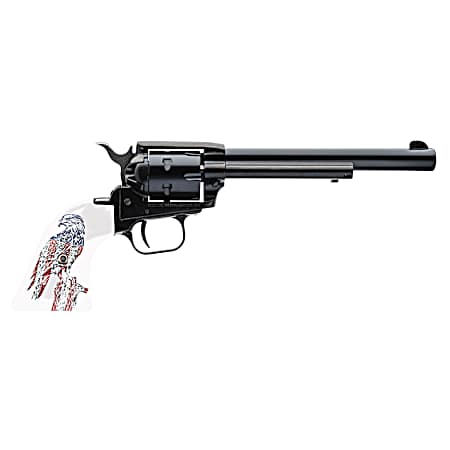 Heritage Mfg RR22B6-PE Rough Rider  22 LR 6 Shot 4.75 Black Oxide Steel Barrel  & Cylinder, Black Oxide Zinc Alloy Frame, Patriot Eagle Grip, Manual Safety, Exposed Hammer