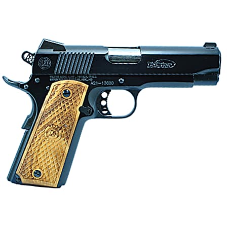 TriStar 85624 American Classic Commander 1911 9mm Luger 9+1 4.25 Stainless Steel Barrel, Blued Steel Serrated Slide, Blued Steel Frame w/Beavertail, Wood Grip, Right Hand