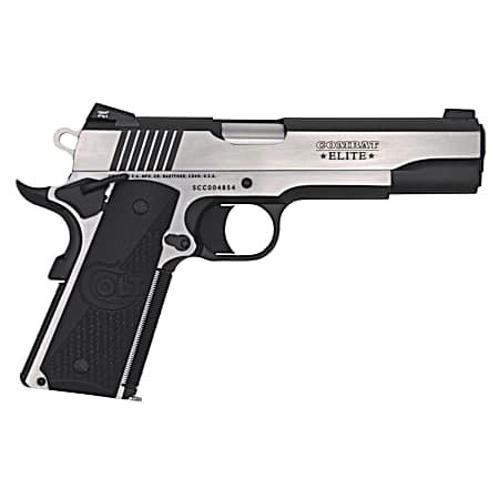 Colt Mfg O1070CE 1911 Combat Elite Government 45 ACP 5 8+1 Overall Two-Tone Elite Finish Stainless Steel Frame & Slide with Half Checkered & Scalloped Black G10 Grip & Night Sights