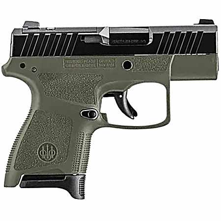 Beretta USA JAXN9278A1 APX A1 Carry Micro-Compact Frame 9mm Luger 8+1 3 Blued Steel Barrel, Black Serrated Steel Slide, OD Green Polymer Frame, Polymer Grip