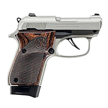Beretta USA J30X32R8IN 30X Just In Case Micro-Compact Frame 32 ACP 8+1 2.90 Inox Carbon Steel Barrel & Serrated Slide, Inox Aluminum Frame, Helica Textured Wood Grip