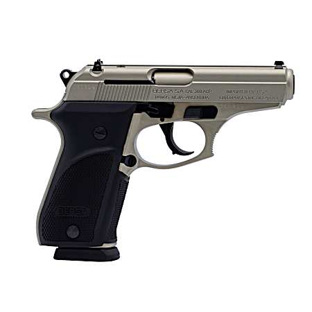 Bersa THUN380PNKL15 Thunder Plus Sub-Compact Frame 380 ACP 15+1, 3.50 Nickel Steel Barrel, Nickel Cerakote Serrated Steel Slide, Nickel Cerakote Aluminum Frame w/Beavertail, Black Rubber Grip