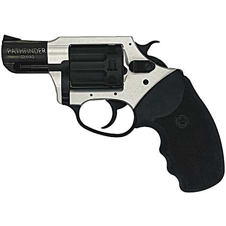 Charter Arms 52329 Pathfinder Lite 22 Mag, 8 Shot 2 Black Passivate Stainless Steel Barrel & Cylinder, Anodized Aluminum Frame w/Black Finger Grooved Rubber Grip, Exposed Hammer