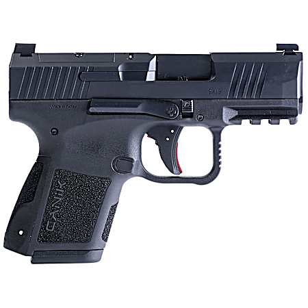 Canik HG7651N Mete MC9 9mm Luger 10+1 3.18 Black Steel Barrel, Tennifer w/Black Cerakote Optic Ready/Serrated Slide, Black Polymer Frame w/Picatinny Rail, Black Polymer Grips