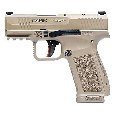 Canik HG7884CAD-N Mete MC9L *CA Compliant 9mm Luger 10+1 3.18 Black Steel Barrel, Desert Cerakote Steel Serrated Slide, Flat Dark Earth Polymer Frame w/Picatinny Rail, Interchangeable Backstrap Grip