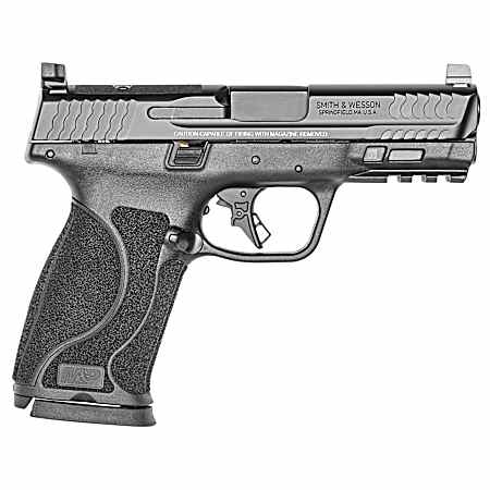 Smith & Wesson 13389 M&P M2.0  Full Size 10mm Auto 15+1, 4 Black Armornite Stainless Steel Barrel, Optic Cut/Serrated Stainless Steel Slide, Matte Black Polymer Frame w/Picatinny Rail