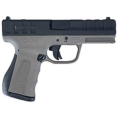 Citadel CITCP9GRY Centurion CP9 Compact Frame 9mm Luger 14+1, 4 Black Steel Barrel, Optic Ready/Serrated Steel Slide, Gray Polymer Frame & Grip
