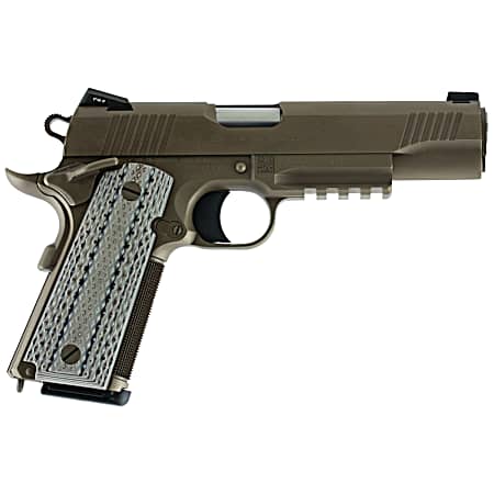 Colt Mfg O1070CQB Limited Edition Government 45 ACP 8+1, 5 Stainless National Match Barrel, Desert Sand Serrated Steel Slide & Frame w/Picatinny Rail, Scalloped Gray G10 Grip, Ambidextrous