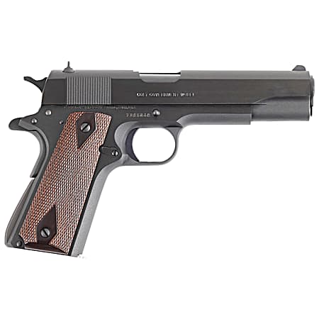 Colt Mfg O1970A1CS Government Series 70 45 ACP 7+1 5 Black National Match Barrel, Blued Serrated Steel Slide & Frame w/Beavertail, Rosewood Grip, Ambidextrous