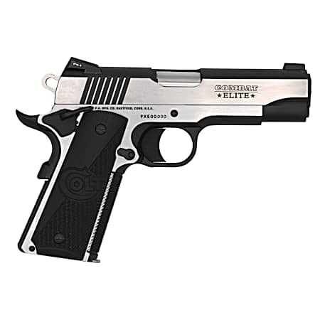 Colt Mfg O4080CE Combat Elite Commander 45 ACP 8+1 4.25 Stainless Steel Barrel, Two-Tone Serrated Stainless Steel Slide & Frame w/Beavertail, Black Scalloped G10 Grip, Ambidextrous