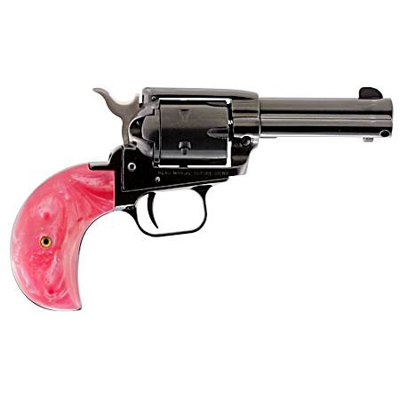 Heritage Mfg RR22MB3BHPNK Rough Rider  22 LR/22 WMR 6 Shot, 3.50 Black Steel Barrel, Black Zinc Alloy Frame, Black Cylinder, Pink Pearl Grip, Hammer/Thumb Safety, Exposed Hammer