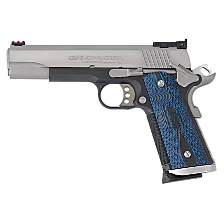 Colt Mfg O5970XETT Gold Cup Trophy 45 ACP 8+1 5 Stainless National Match Barrel, Stainless Steel Serrated Slide & Frame w/Beavertail, Ambidextrous