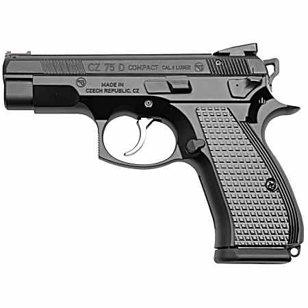 Cz Custom Shop 91048 CZ 75 D PCR Compact Frame 9mm Luger 15+1 3.90 Steel Barrel Black, Serrated Black Slide, Polycoat Aluminum Frame w/Beavertail, Black Checkered Aluminum Grip