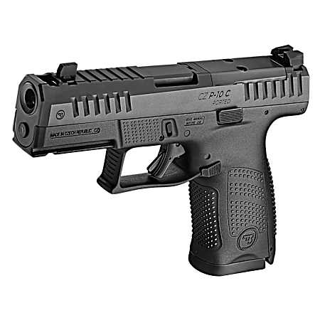 CZ-USA 01578 P-10 C  Compact Frame 9mm Luger 10+1 4.02 Black Nitride Barrel, Black Nitride Steel Optic Ready/Serrated Slide, Black Polymer Frame w/Accessory Rail, Interchangeable Backstrap Grip