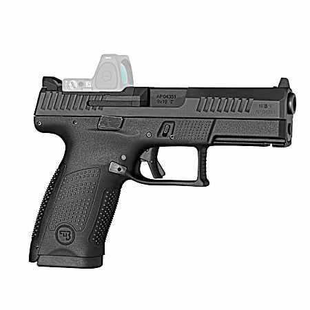CZ-USA 91536 P-10 C  Compact Frame 9mm Luger 15+1 4.02 Black Carbon Steel Barrel, Black Nitride Optic Ready/Serrated Steel Slide, Black Polymer Frame w/Picatinny Rail, Interchangeable Backstrap Grip