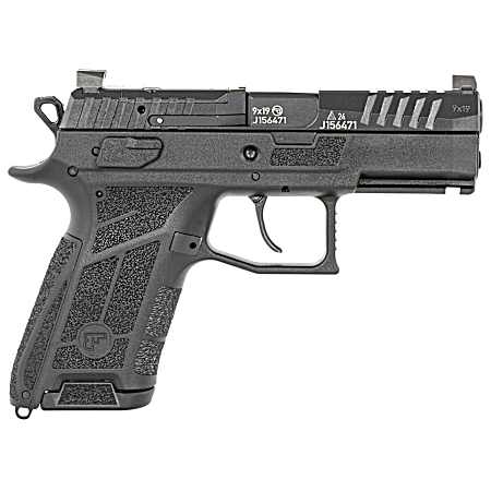 CZ-USA 91660 P-09 C Nocturne Compact Frame 9mm Luger 15+1 3.74 Black Steel Barrel, Black Optic Cut/Serrated Steel Slide, Black Polymer Frame w/Picatinny Rail, Textured Grip