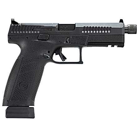 CZ-USA 91556 P-10 F  9mm Luger 21+1 5.10 Black Steel Threaded Barrel, Black Nitride Optic Ready/Serrated Steel Slide, Black Polymer Frame w/Picatinny Rail, Ambidextrous