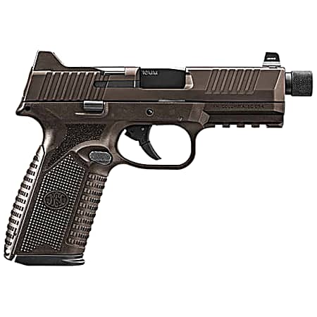 FN 66-101951 510 Tactical 10mm 10+1 4.71 Black Steel Threaded Barrel, Bronze PVD Optic Cut/Serrated Stainless Steel Slide & Polymer Frame w/Picatinny Rail, Interchangeable Backstrap Grip