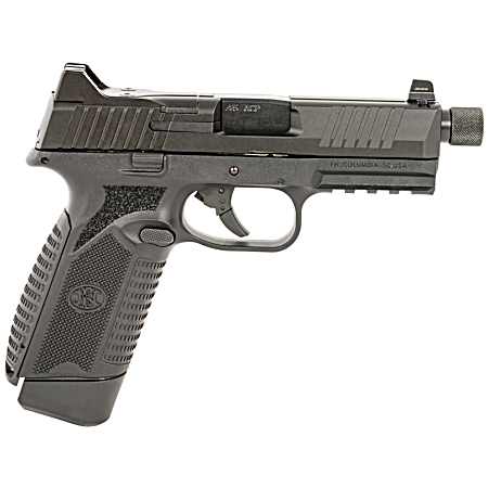 FN 66101385 545 Tactical 45 ACP 10+1 4.71 Black Target Crown/Threaded Steel Barrel, Black Optic Cut/Serrated Steel Slide & Polymer Frame w/Picatinny Rail,  Ambidextrous