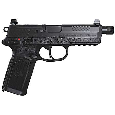 FN 66966 FNX Tactical 45 ACP 15+1 5.30 Steel Threaded Barrel Black Optic Ready/Serrated Slide Matte Black Polymer Frame w/Picatinny Rail Black Textured w/Interchangeable Backstrap Grips Right Hand