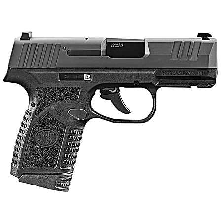 FN 66101408 Reflex  Micro-Compact Frame 9mm Luger 15+1/11+1, 3.30 Black Target Crown Steel Barrel, Black PVD Serrated Steel Slide & Polymer Frame w/Picatinny Rail, Ambidextrous