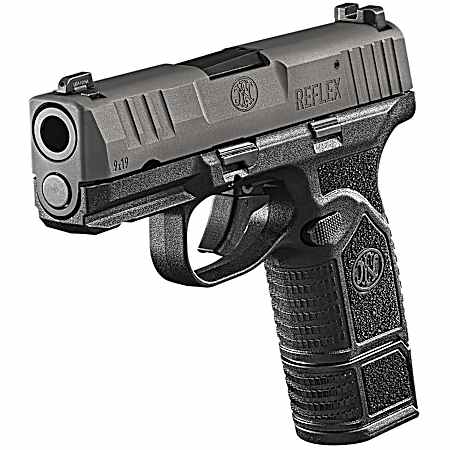 FN 66101416 Reflex  9mm Luger 15+1 11+1 3.30 Micro-Compact Frame Black PVD Serrated Steel Slide w/Picatinny Rail Stippled Grip Ambidextrous