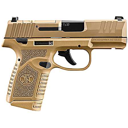 FN 66101423 Reflex MRD 9mm Luger 10+1 3.30 Micro-Compact Frame Flat Dark Earth PVD Optic Ready/Serrated Steel Slide w/Picatinny Rail Stippled Grip Ambidextrous