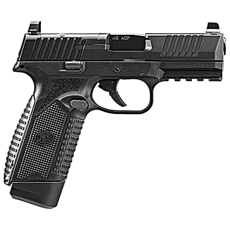 FN 66101387 545 MRD Full Size Frame 45 ACP 15+1, 4.10 Black Target Crown Steel Barrel, Black PVD Optic Cut/Serrated Steel Slide & Polymer Frame w/Picatinny Rail,  Ambidextrous