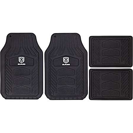 4 Pc Black Ram Weatherpro Floor Mat Set