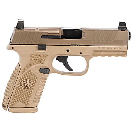 FN 66100742 509M MRD Mid-Size 9mm Luger 10+1 4 Black Recessed Crown Barrel, Flat Dark Earth PVD Optic Ready/Serrated Steel Slide, Flat Dark Earth Polymer Frame w/Picatinny Rail, Ambidextrous