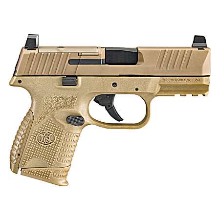 FN 66100574 509C MRD 9mm Luger 15+1/12+1, 3.70 Black Recessed Target Crown/Steel Barrel, Flat Dark Earth PVD Optic Ready/Serrated Slide & Polymer Frame w/Picatinny Rail,  Ambidextrous