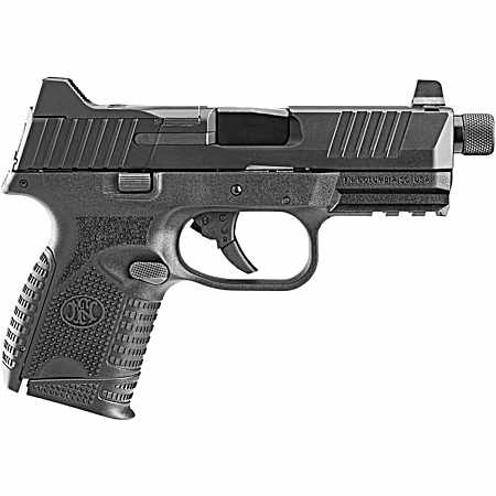 FN 66100783 509CT  Compact 9mm Luger 10+1, 4.32 Black Steel Threaded Barrel, Black PVD Optic Cut/Serrated Stainless Steel Slide, Black Polymer Frame w/Picatinny Rail, Ambidextrous