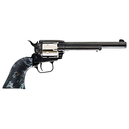 Heritage Mfg RR22TT6BLKPRL Rough Rider Altamont 22 LR 6 Shot, 6.50 Black Oxide Steel Barrel, Black Oxide Zinc Alloy Frame, Matte Stainless Cylinder, Black Pearl Grip, Manual Safety, Exposed Hammer