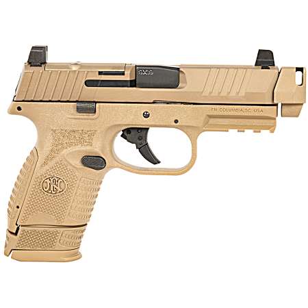 FN 66101794 509C MRD  Compact W/Compensator Frame 9mm Luger 4.20 15+1 12+1 Black Flat Dark Earth PVD Flat Dark Earth