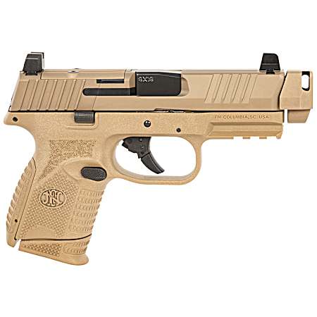 FN 66101795 509C MRD  Compact W/ Compensator Frame 9mm Luger 10+1 Black Flat Dark Earth PVD Flat Dark Earth