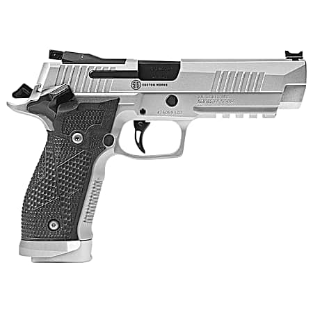 Sig Sauer 226X59STAS P226 XFive STAS Full Size 9mm Luger 20+1 5 Steel Bull Barrel, Stainless Optic Ready/Serrated Steel Slide w/Picatinny Rail & Beavertail Frame, Black Piranha G10 Grips Right Hand