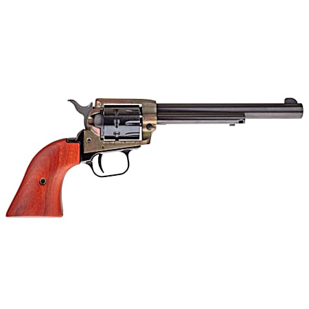 Heritage Mfg RR22999CH6 Rough Rider  22 LR 9 Shot, 6.50 Black Steel Barrel, Simulated Case Hardened Zinc Alloy Frame, Black Cylinder, Cocobolo Grip, Hammer/Thumb Safety, Exposed Hammer
