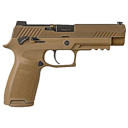 Sig Sauer 320F9M17MSMA P320 M17 *MA Compliant 9mm Luger Caliber with 4.70 Barrel, 10+1 Capacity, Overall Coyote PVD Finish Stainless Steel, Picatinny Rail Frame, Serrated Slide & Polymer Grip