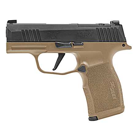 Sig Sauer 365X9CTXR3P P365X  Micro-Compact Frame 9mm Luger 12+1 3.10 Steel Barrel, Optic Ready/Serrated Slide, Coyote Tan Stainless Steel Frame w/Accessory Rail, Polymer Grip