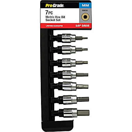 7 pc. 3/8 in. Drive Metric Hex Bit Socket Set