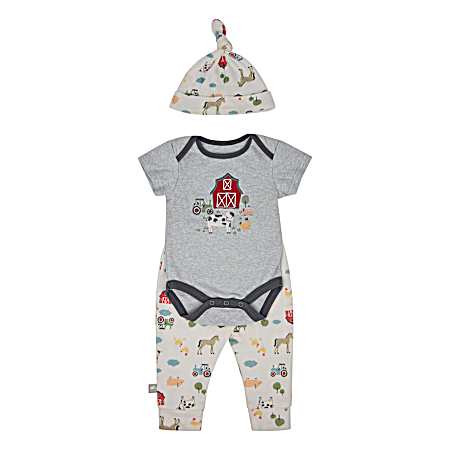 Infant Boys' Farm Help Short Sleeve Jogger Set - 3 Pc